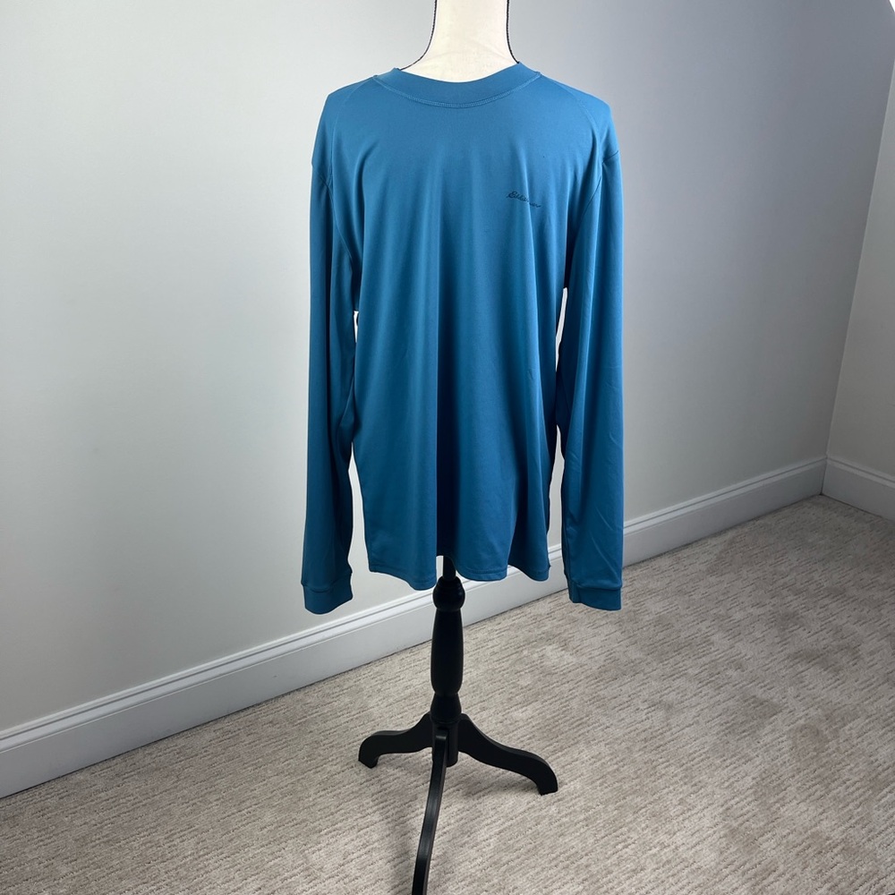 Eddie Bauer Men’s L UPF Performance Sun Shirt Teal Long Sleeve